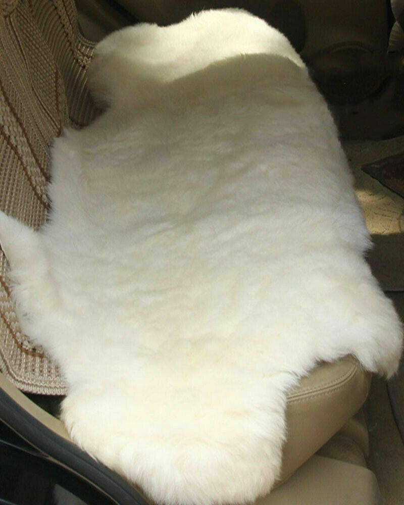 Ivory Real Sheepskin Rugs Fluffy Fur Sofa Couch Mats Soft Skin Fur Car Seat Pads