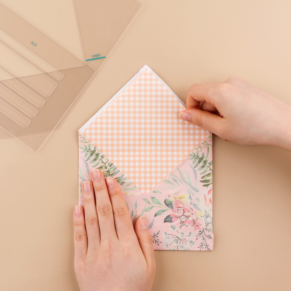 17pcs/Set Envelope Tear Templates Envelope Maker Guide DIY Scrapbooking Tool Kit