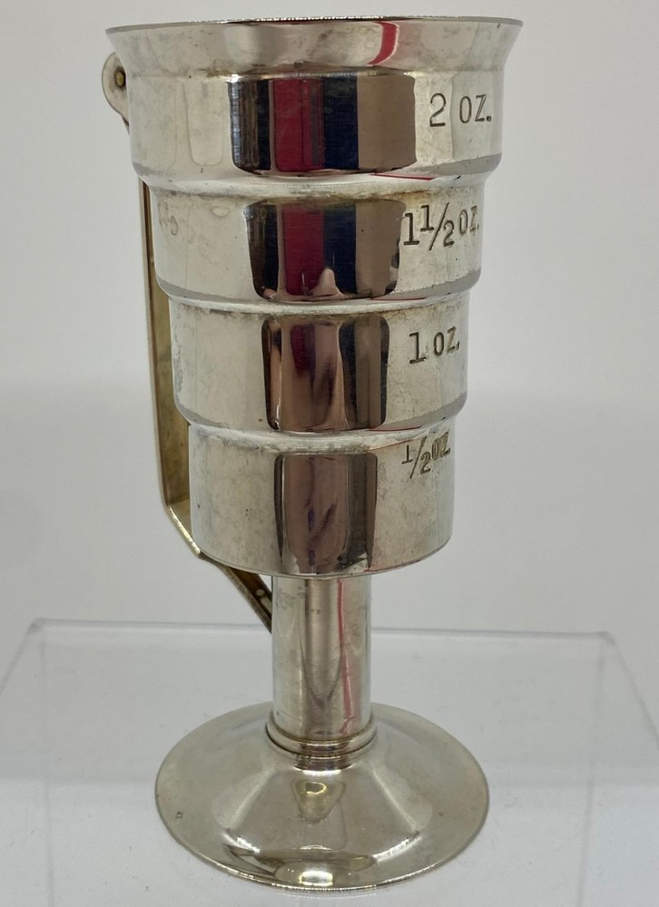 Napier Ziggurat Jigger Mechanical Shot Dispenser Art Deco Silverplate