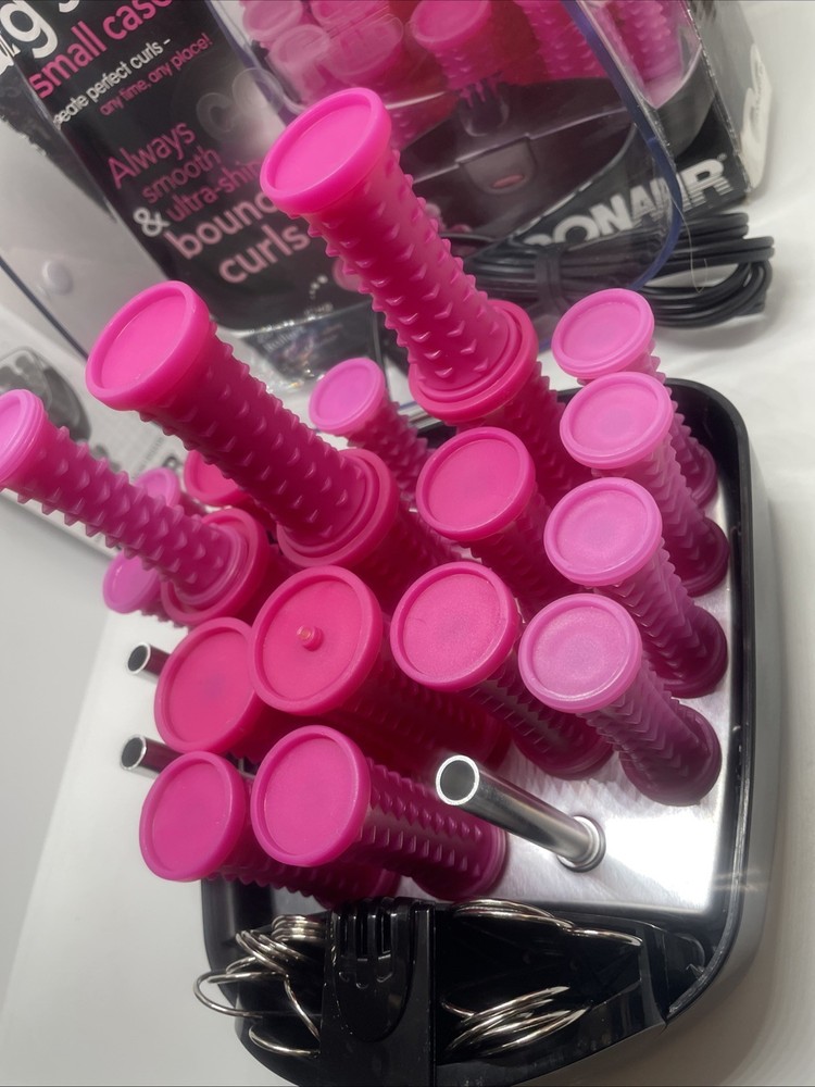 2016 Conair 20 Multi-Sized Rollers Big Style Small Case Pink Curlers