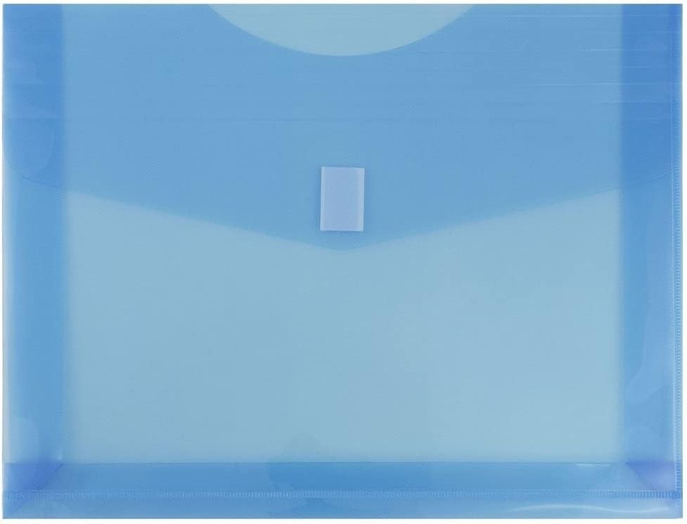 6-Pack Translucent Expansion Envelopes - Hook & Loop Closure for Secure Storage