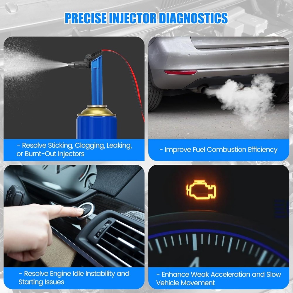 Bluetooth Fuel Injector Cleaning & Testing Kit with 4 Pulse Modes