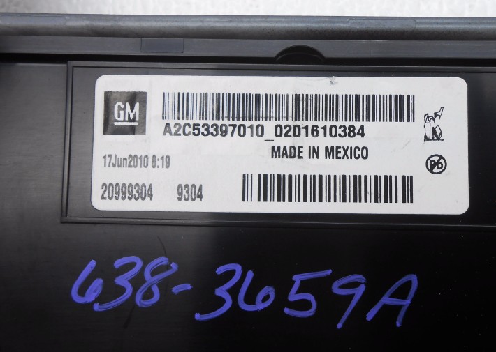 OEM Chevrolet Volt Radio Temperature Control Panel Faceplate-Missing Buttons