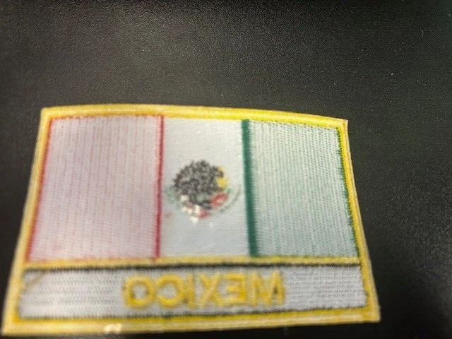 Mexico flag patch measures 3.5" X 2.25"