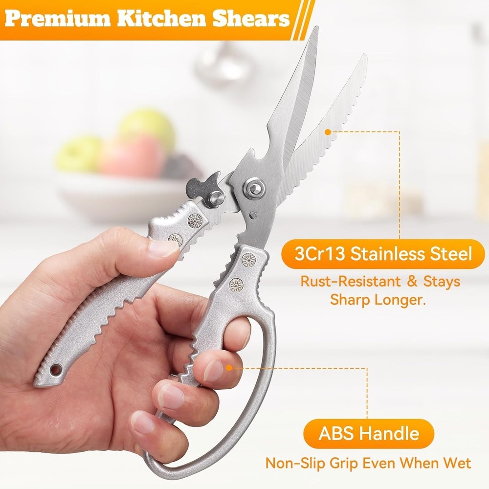 Heavy Duty Kitchen Scissors: Multi-Purpose Poultry Shears for Effortless Cutting