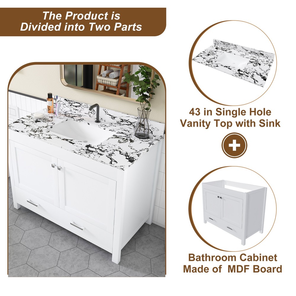 Modern 43"Bathroom Vanity