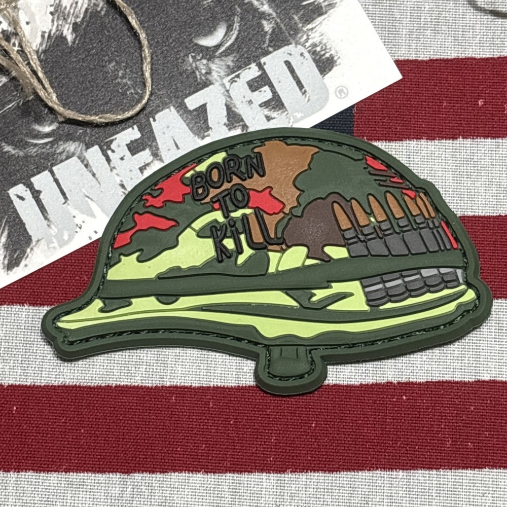 PvC 3D Full Metal Jacket Jokers Helmet Morale Tactical Hook And Loop Patch 3x2”