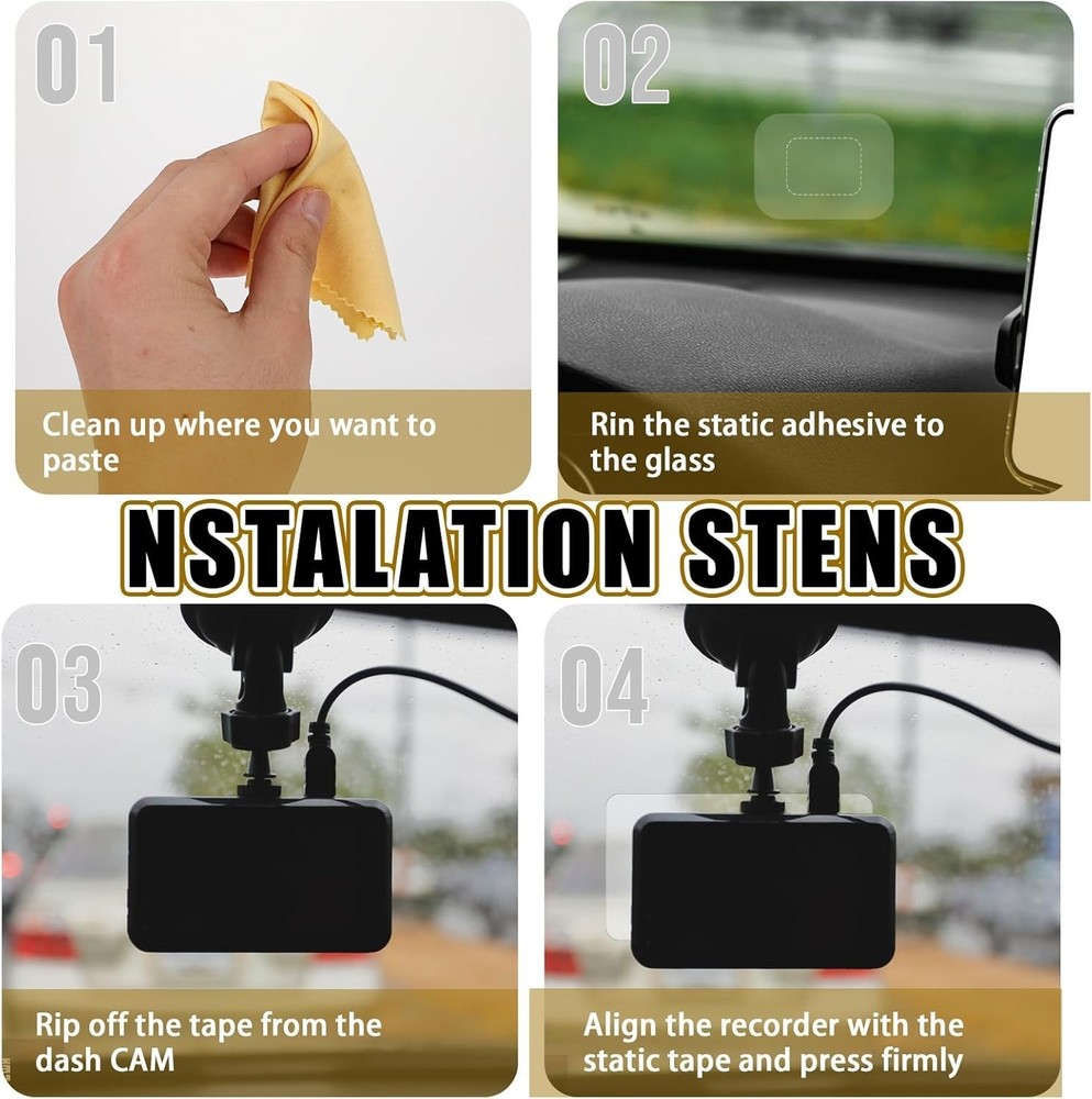 8Pcs Dashcam Windshield Sticke Clear Electrostatic Stickers Sticker Shield