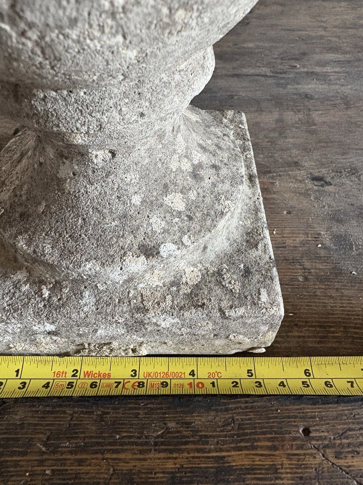A Weathered Composite Stone Balustrade Table Lamp 59cm