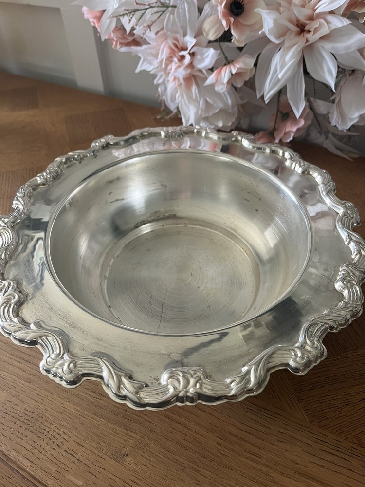 Large Ornate Silverplate Serving Bowl