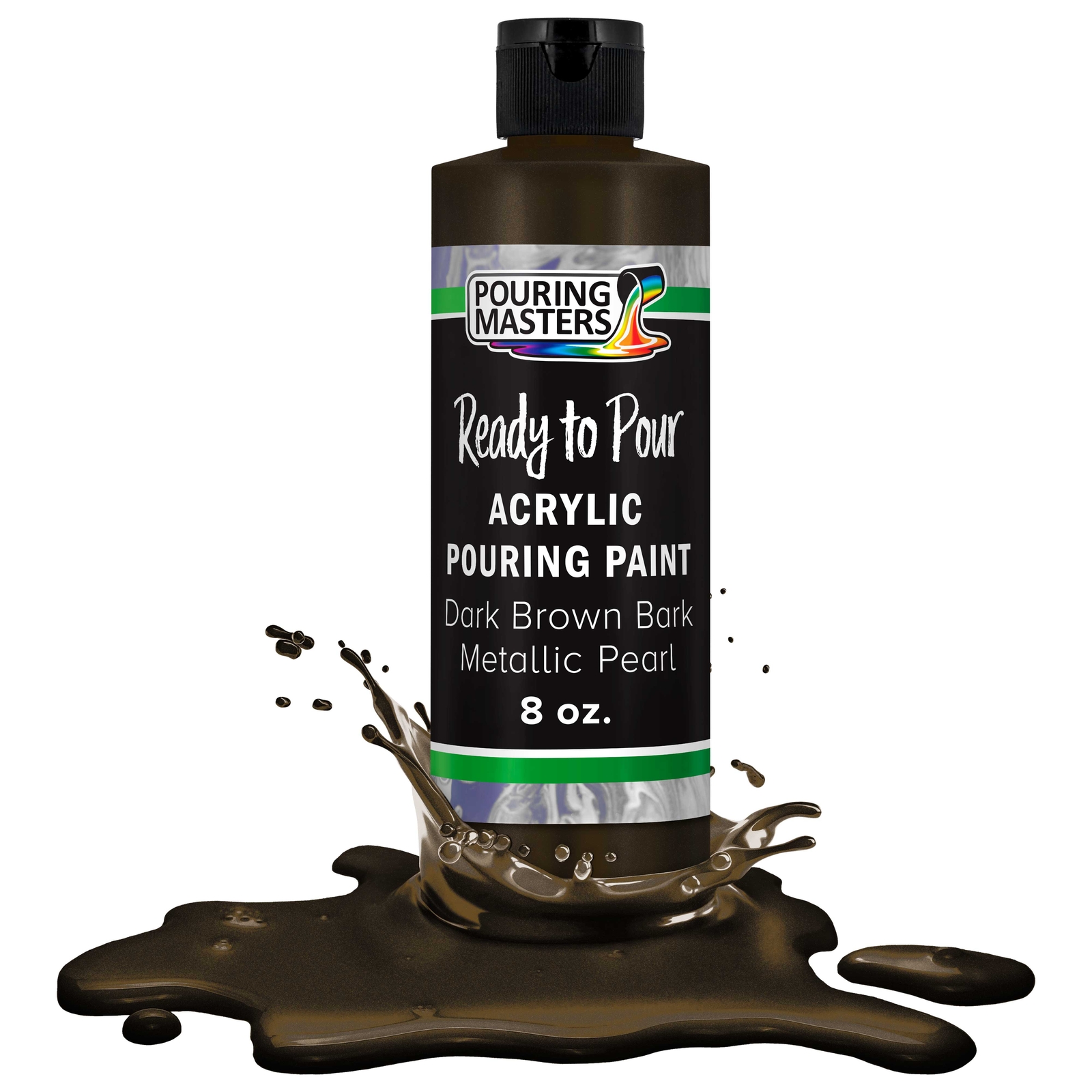 Pouring Masters Dark Brown Bark Metallic Pearl 8oz Water-Based Acrylic Paint