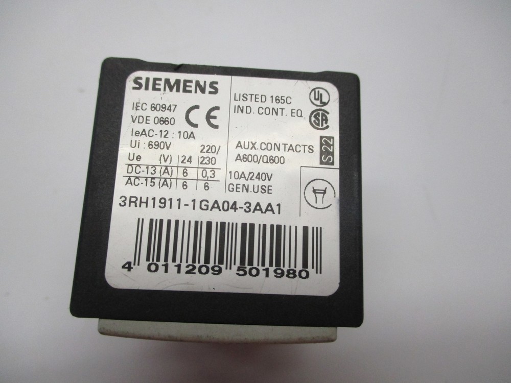 SIEMENS 3RH1911-1GA04-3AA1 CONTACTOR NSNP
