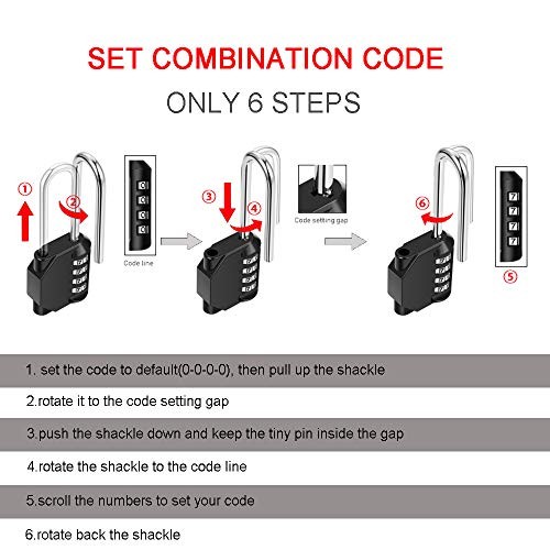2 Pack disecu 4-Digit Waterproof Combination Padlock for Locker, Gate, Toolbox