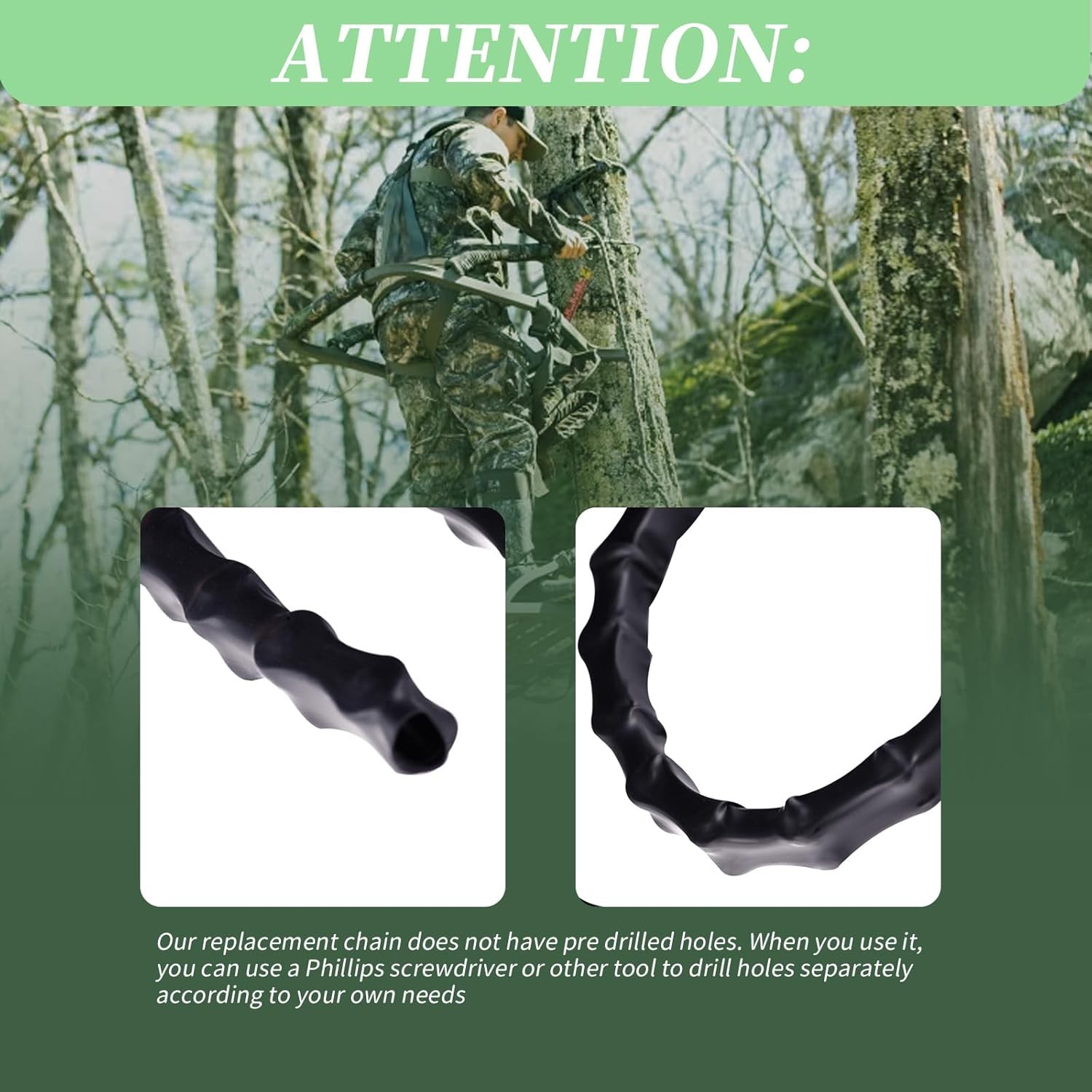 60” Replacement Chain & Cover Fits API Climbing Stand Climber Hunting Stand New