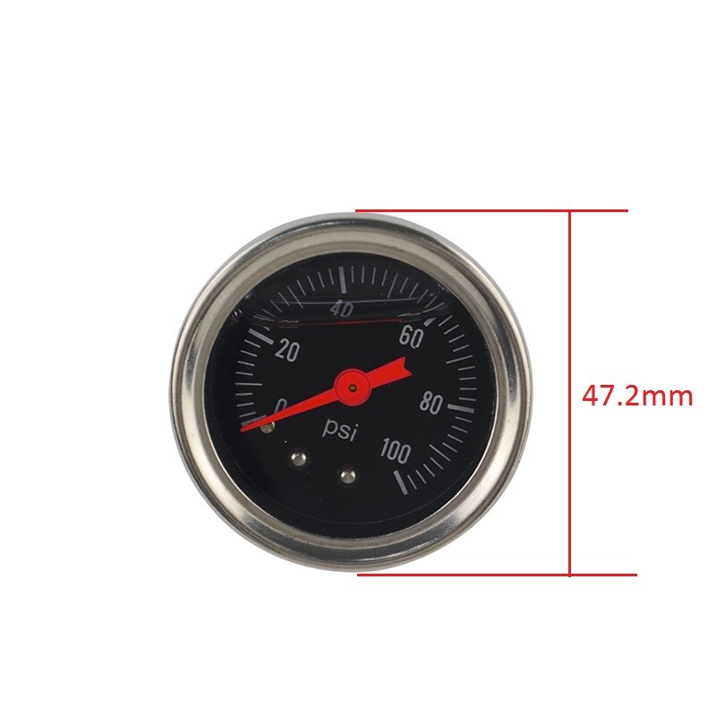 Universal Fuel Pressure Gauge Liquid 0-100psi Oil Pressure Gauge 1/8" NPT