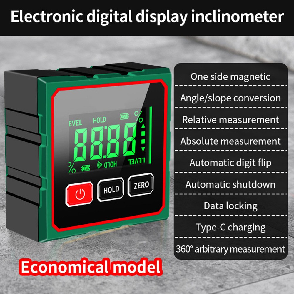 Digital Angle Finder Magnetic Protractor Laser Level Box Inclinometer Tool