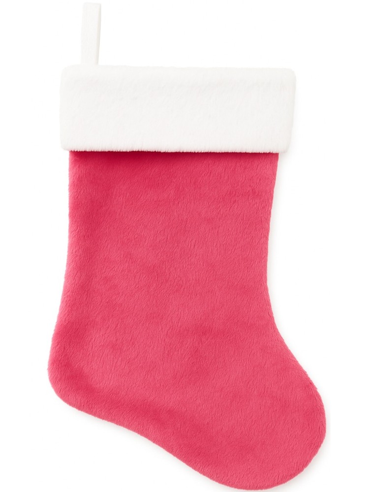 Plush Pink Classic Christmas Stocking