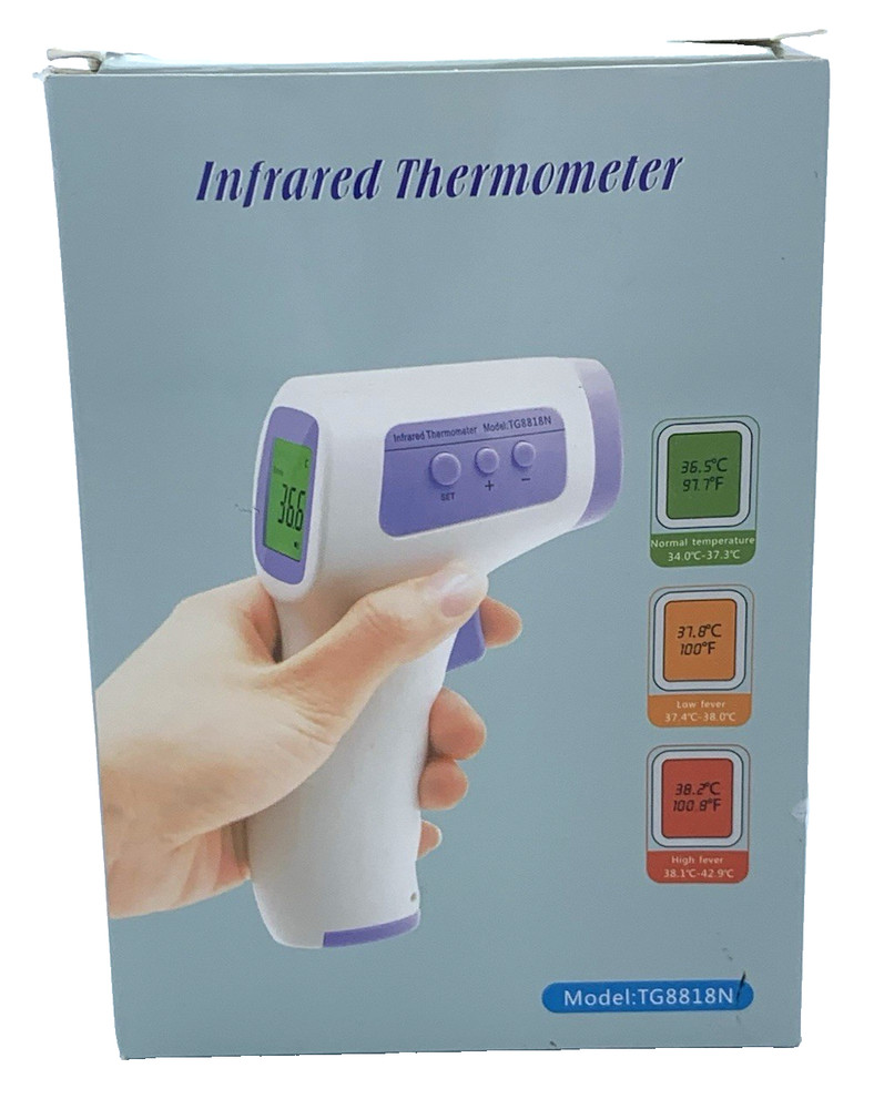 Non-Contact Infrared Digital Thermometer LCD Display Memory Function New In Box
