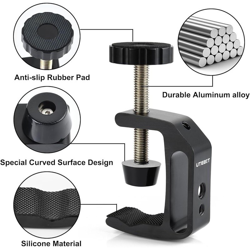 Durable Adjustable Mini C Clamp Set Woodworking Desk Table Bench Mounting New