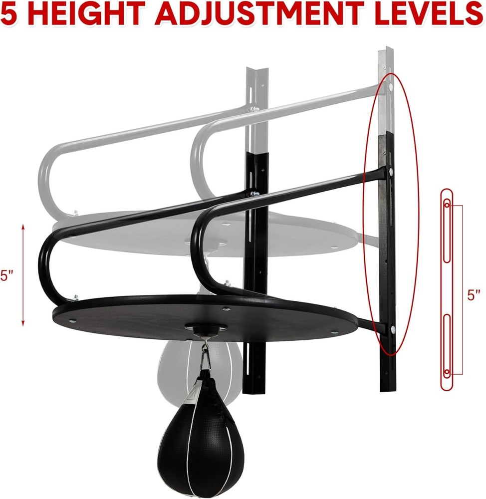 Adjustable Speed Bag Platform Kit: 24" Wall Mount Boxing Training with Swivel