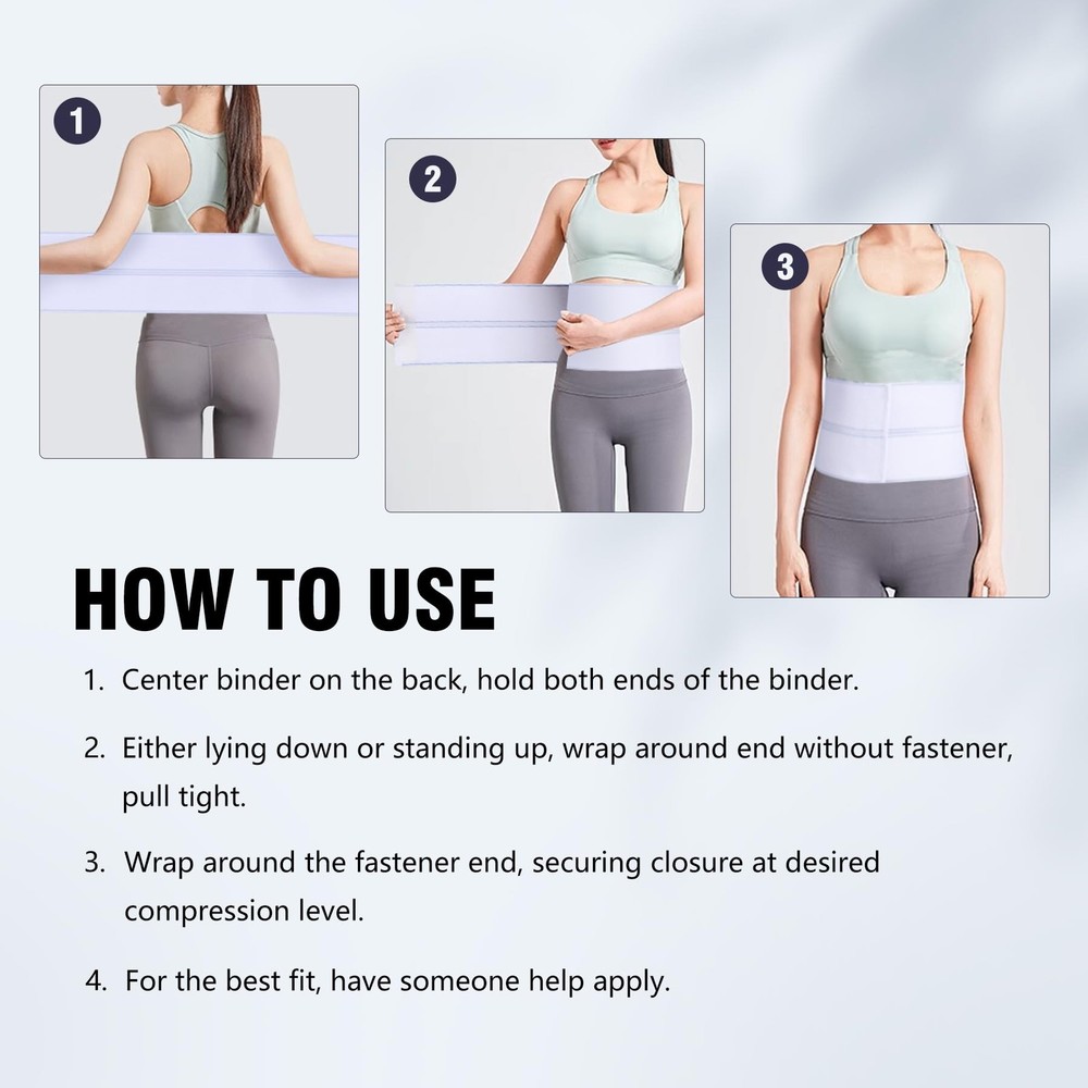 Elastic Universal Post Surgery Abdominal Binder Lower Waist Support Belt, Wid...