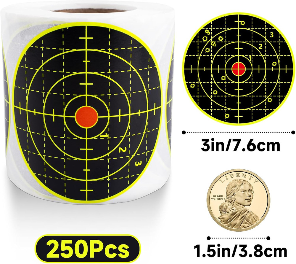 Shooting Splatter Targets Stickers - 250Pcs 3'' Targets for Shooting Range React