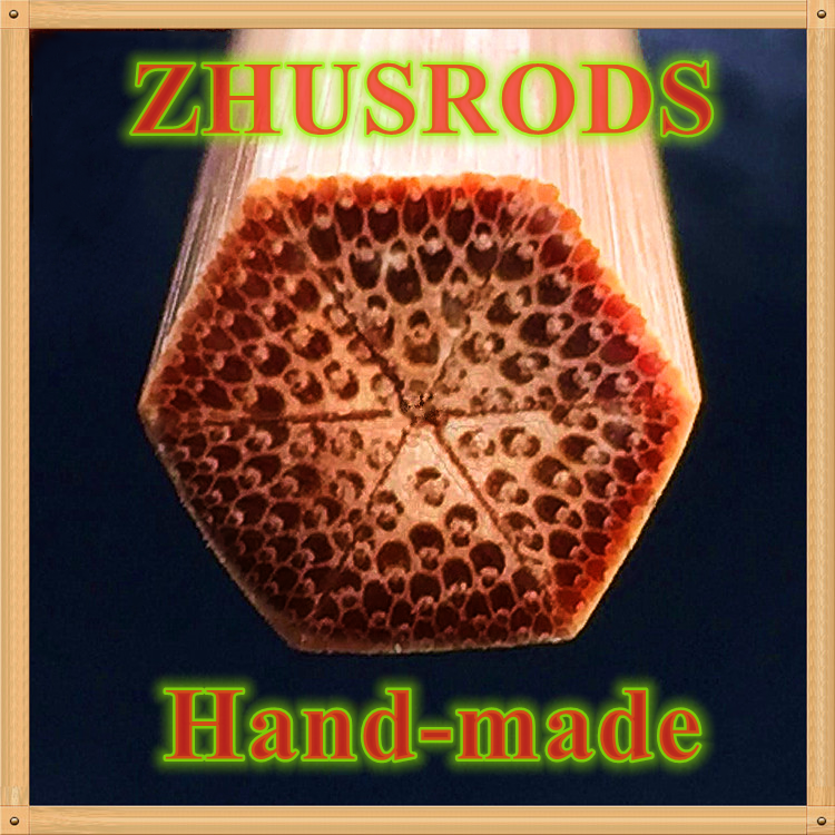 ZHUSRODS Flame Bamboo Spinning~Casting Rod Blank 1.3~2.4 m / 2 Sections