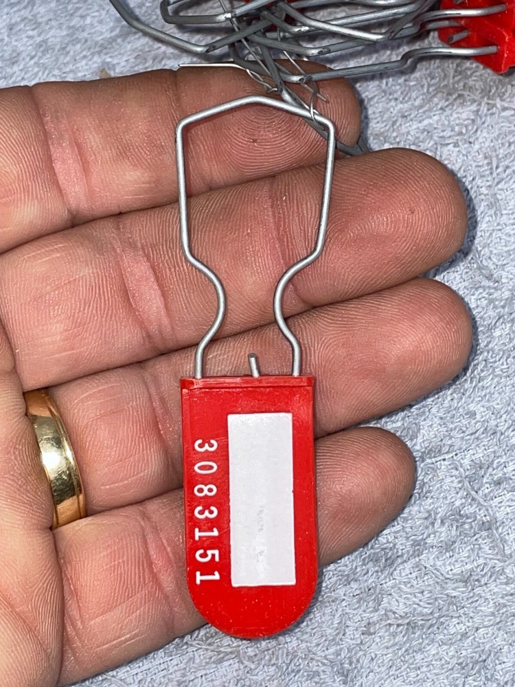 Lot 50 LOCK OUT TAGS Red Numbered MULTIPLES AVAILABLE Electric Meter Security