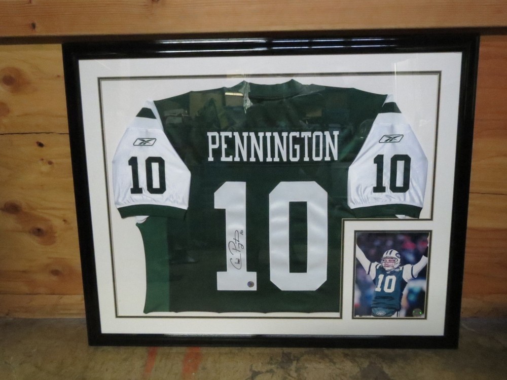 Chad Pennington Framed Autographed Jersey with COA
