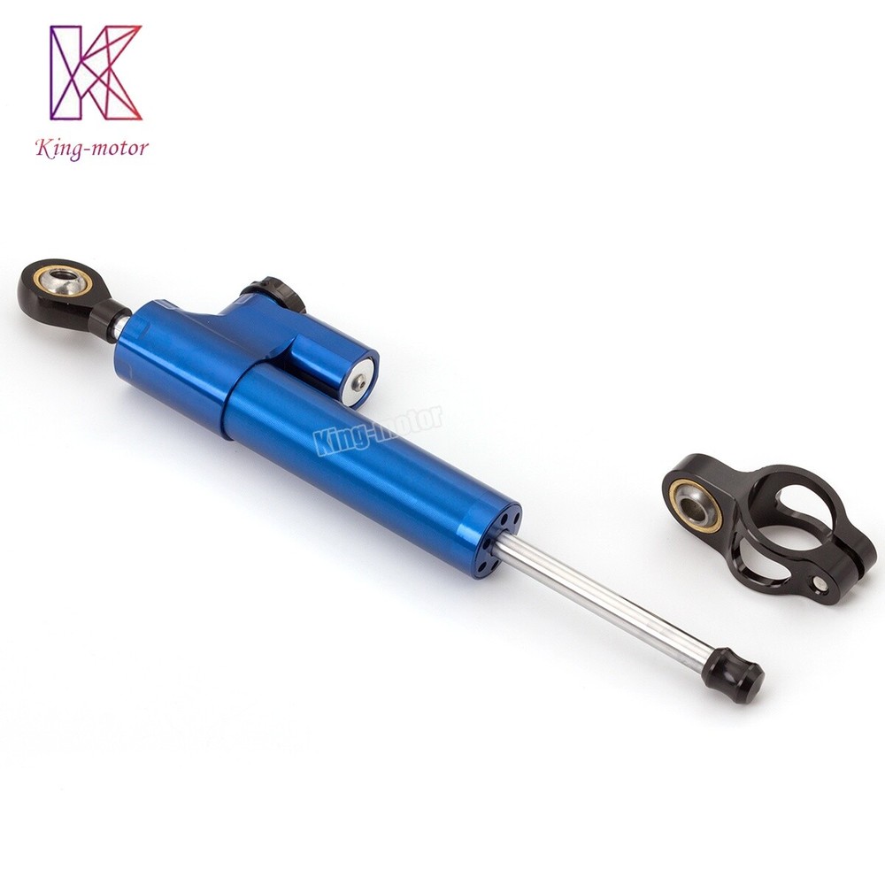 CNC Blue Steering Damper Motorcycle Bike Stabilizer Linear Reversed Safe Control