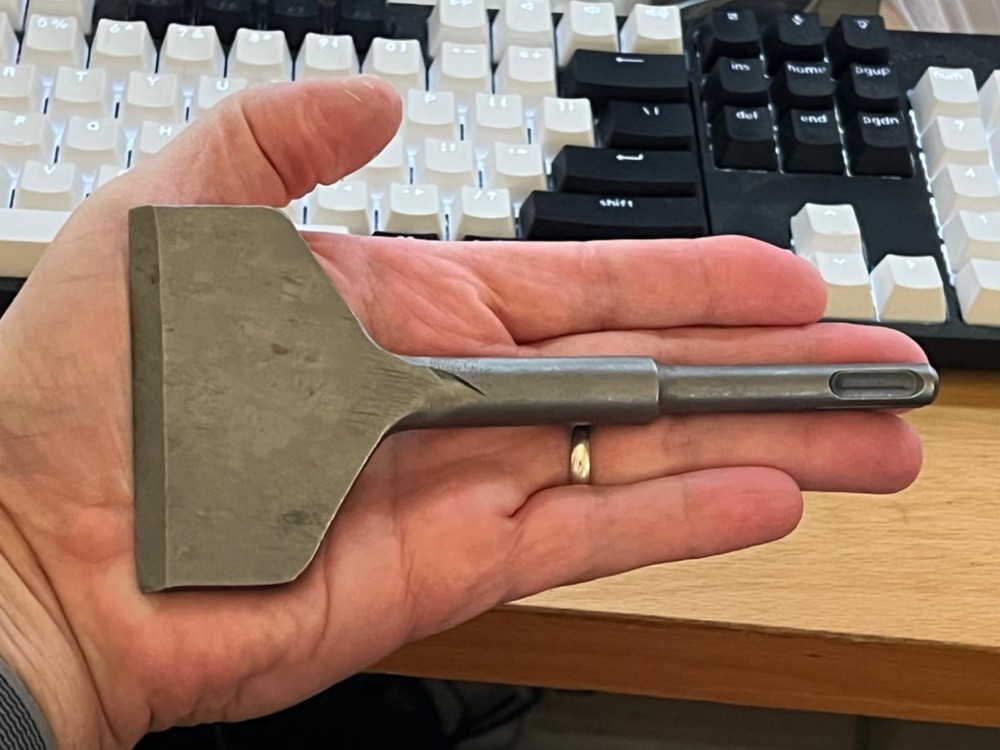 SDS Plus 3in Wide Chisel Bit Tile Removal Floor Wall Scraper Tool 6.5in Bit, New