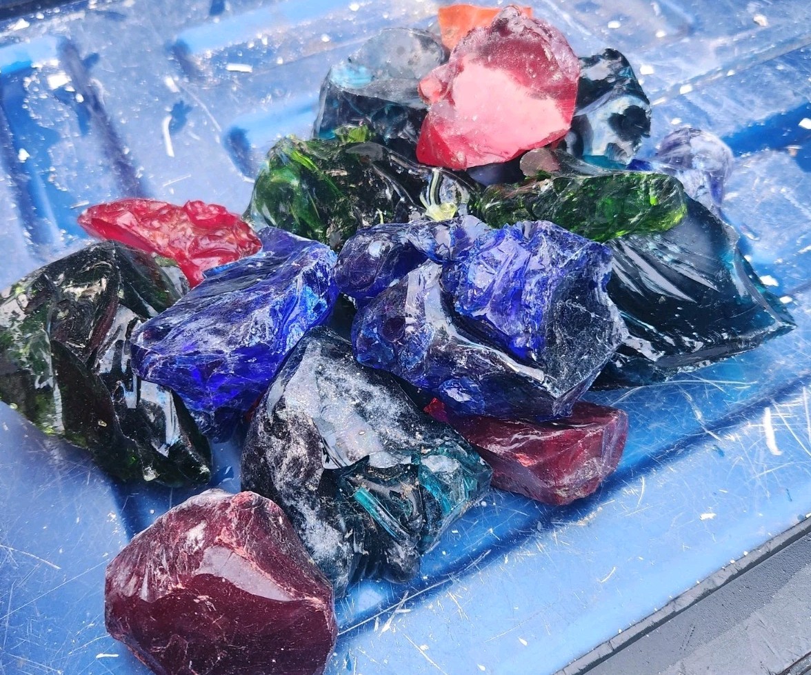 5 Pounds BLENKO CULLET SLAG GLASS Rain Chains, Mosaics, Landscaping, Art Project