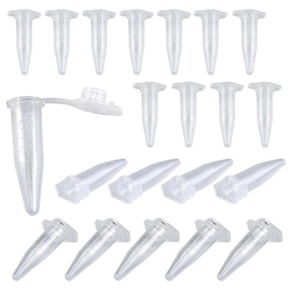 500PCS 0.5ML Clear Plastic Graduated microcentrifuge Test Tubes with Attached...