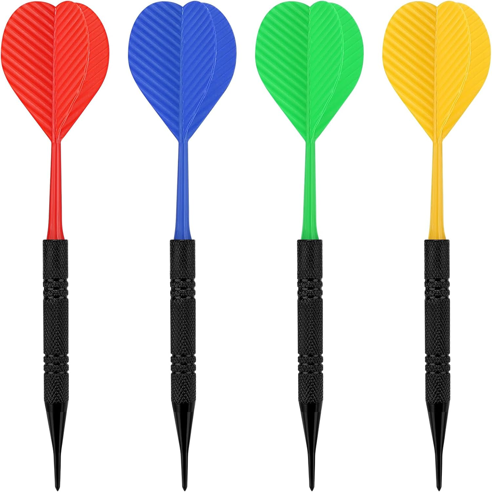 12 Pcs Soft Tip Darts, Bar Dart, Plastic Tip Darts Set, Attach Extra 100 Black 2