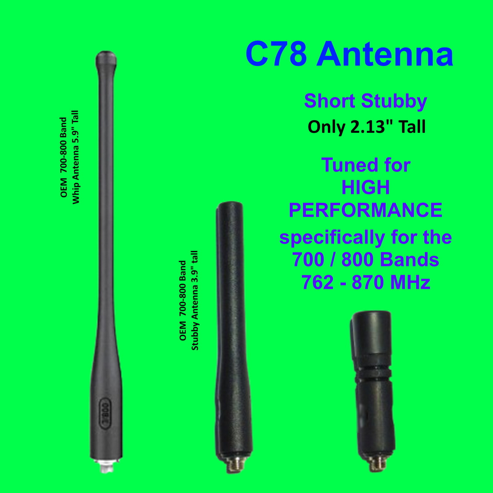 C78 AN000418A01 Tuned Short Antenna 7/800 tuned upgrade for Motorola APX N70