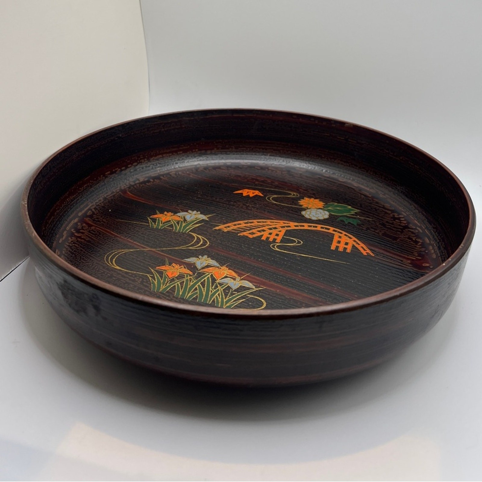 Vintage Marusei Art Japanese Lacquerware Tea Serving Tray