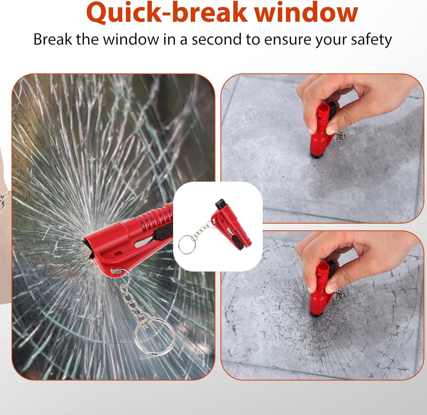 4 PCS Window Breaker Seatbelt Cutter, Seatbelt Cutter and Glass Breaker & Surviv