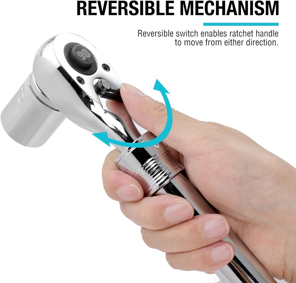 DURATECH 3/8-Inch Drive Extendable Ratchet 90-Tooth Quick-release Reversible