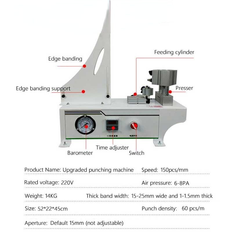 Electric Edge Banding Punching Machine Pneumatic Fully Automatic Punching Tool