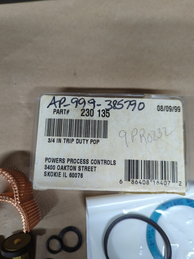 Powers 230-135 Triple Duty Poppet NOS