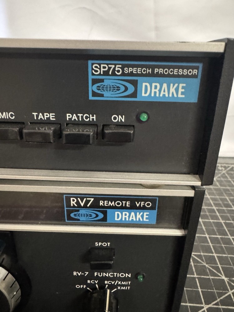 Drake SP-75 Speech Processor & RV-7 Remote VFO TR-7 Accessory Lot - Untested