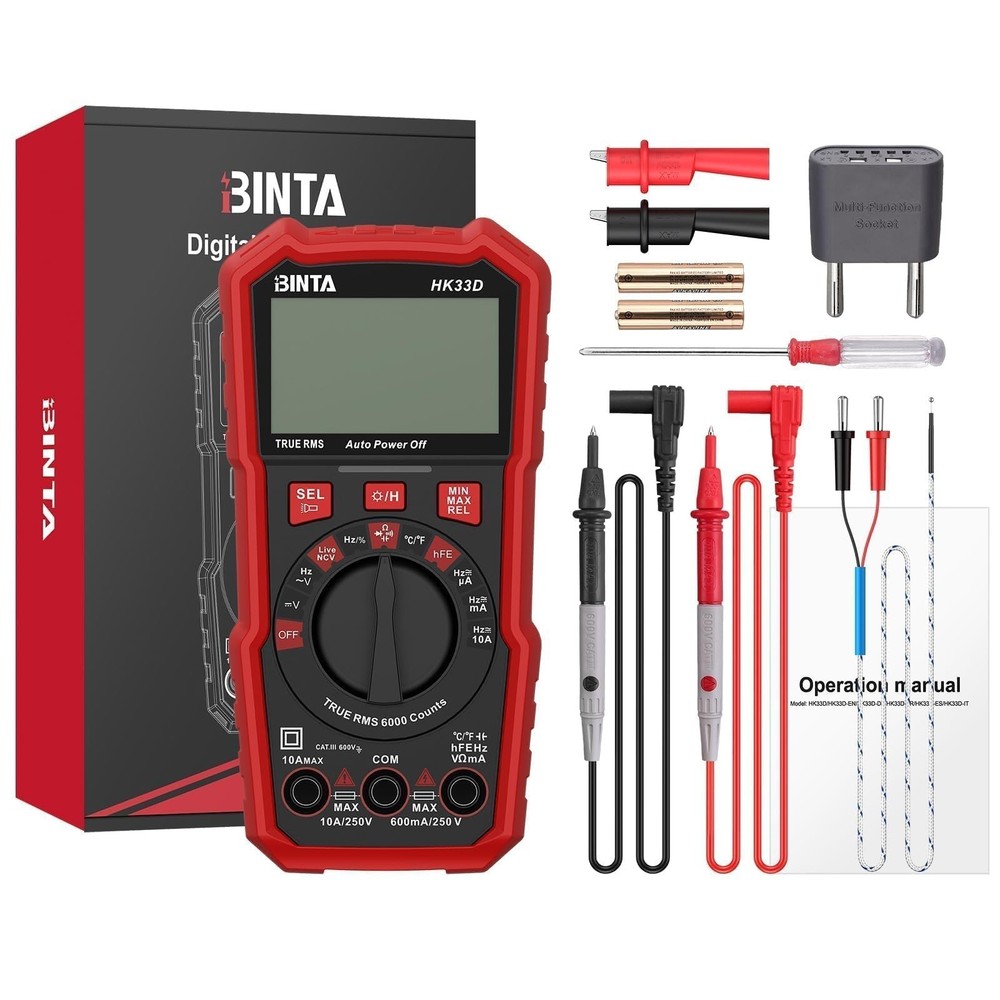 BINTA 6000 Counts Digital Multimeter with NCV, Auto-Ranging Multime... Fast Ship