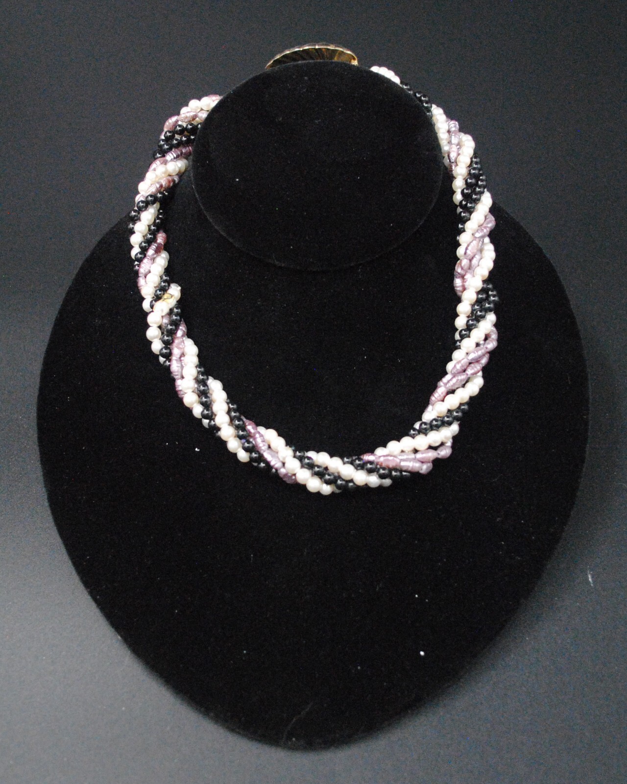 Twist A Bead1980's Original Necklace 32-35 inch strands-LAVENDER GREY FAUX PEARL