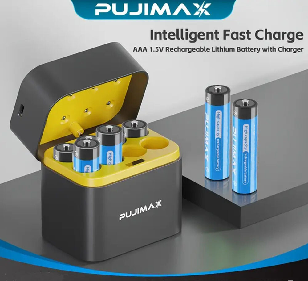 8 PCS PUJIMAX 1.5V 1512mWh AAA Rechargeable Lithium-ion Battery + Charging Box
