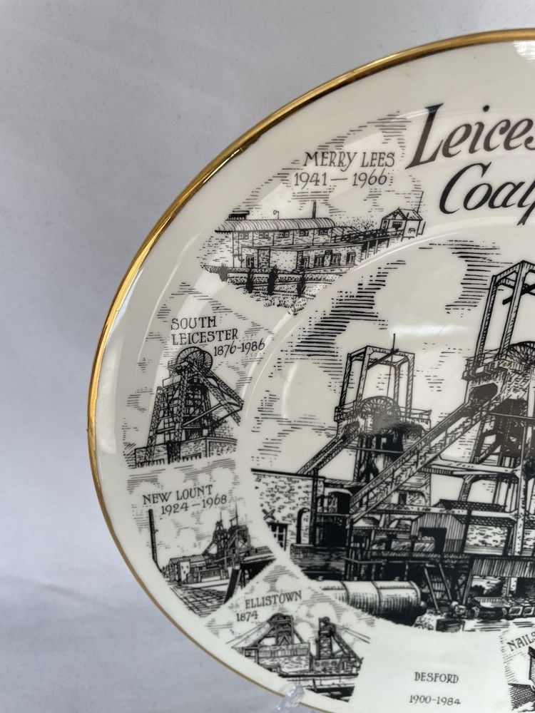 Leicestershire Coalfield Coal Mine Mining Plate Fine Bone China