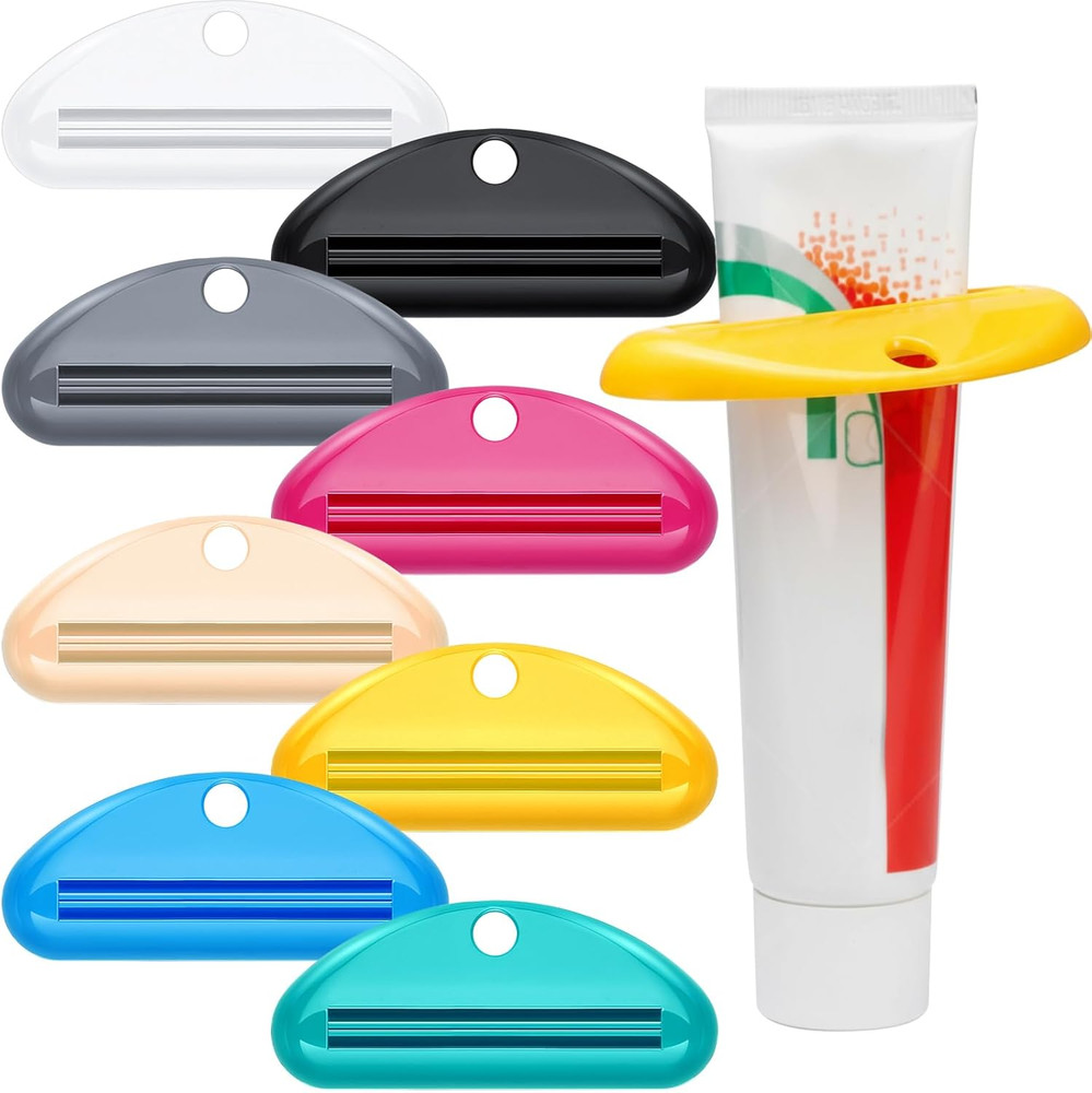 8 Pack Toothpaste Tube Squeezer Dispenser Rollers Clips for Cream Paint Tubes