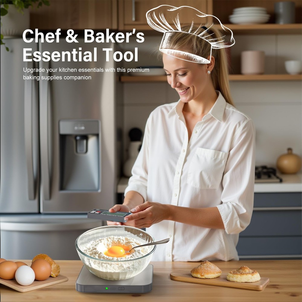 Rechargeable Digital Kitchen Food Scale - Detachable Display Electronic