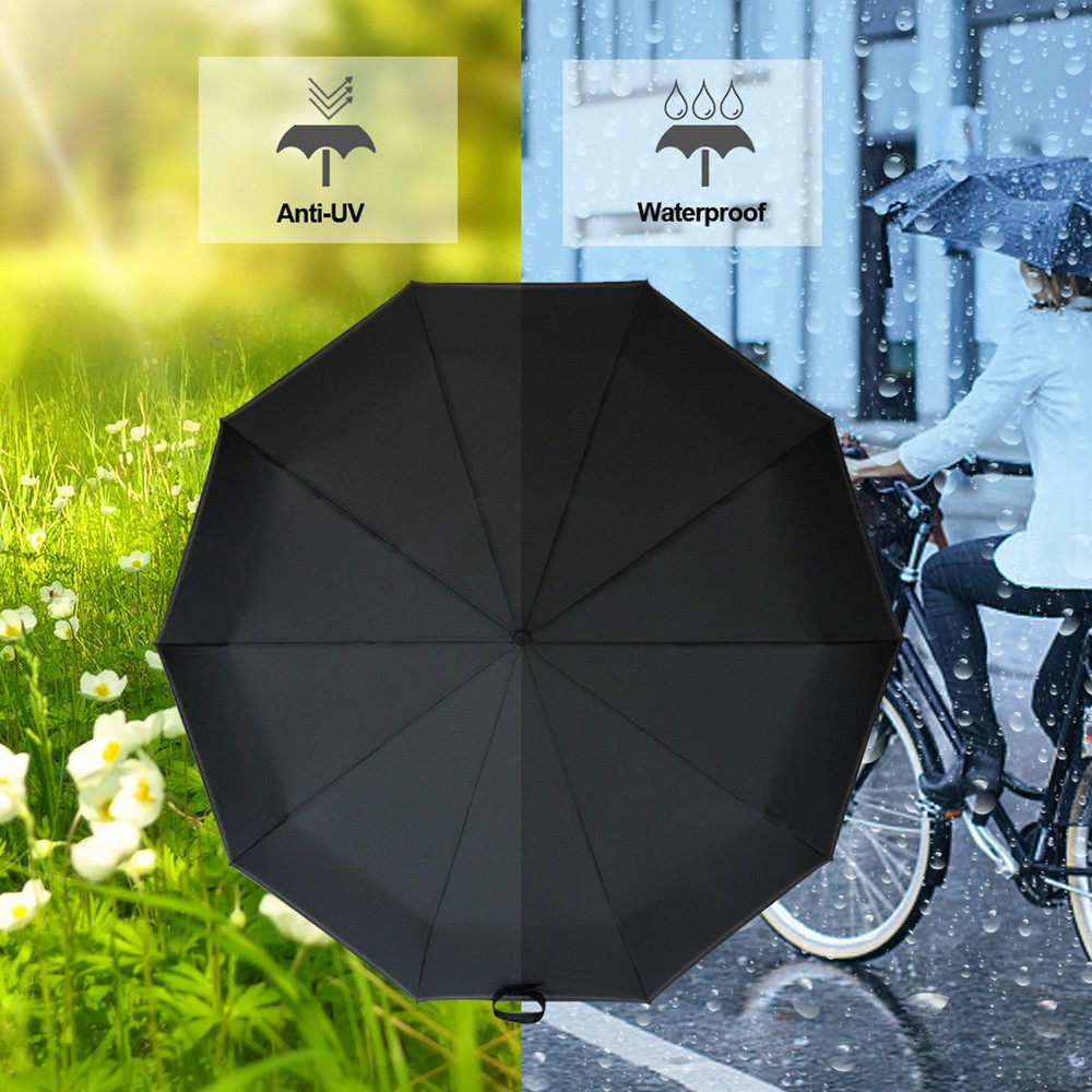 Automatic Umbrella Sun/Rain Anti-UV Windproof 3 Folding Compact Umbrella