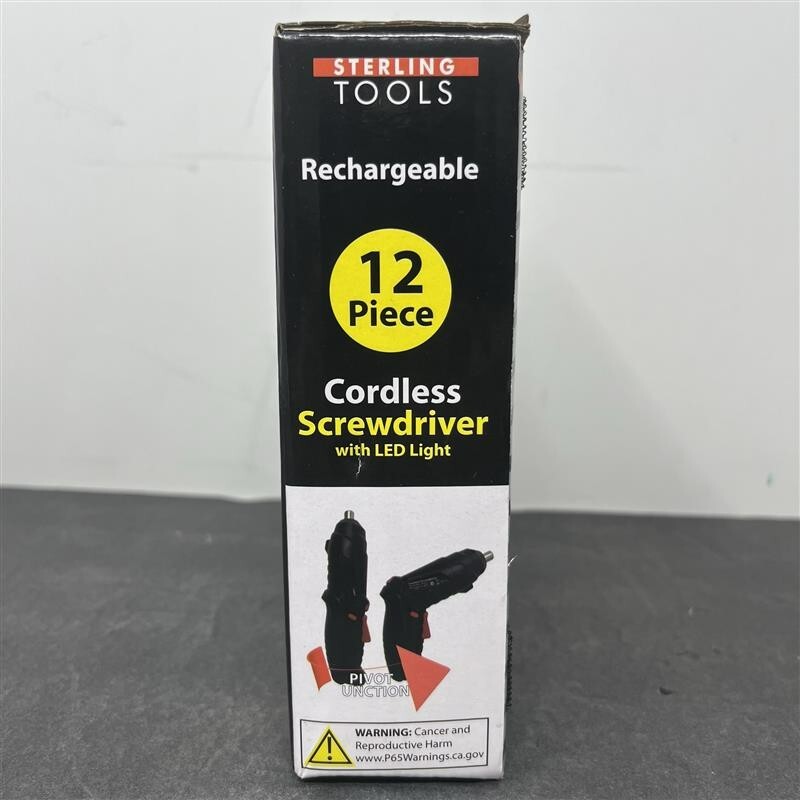 Cordless Screwdriver with LED Light & Bits