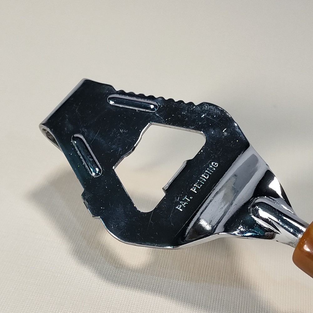 Bottle Can Opener Bar Kitchen Multitool Swirly Butterscotch Brown Handle
